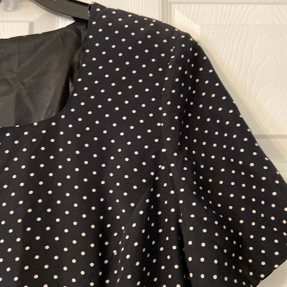 Adrianna Papell 100% Silk PolkaDot Dress size 14 length 39” bust 38” brand new - Picture 7 of 16